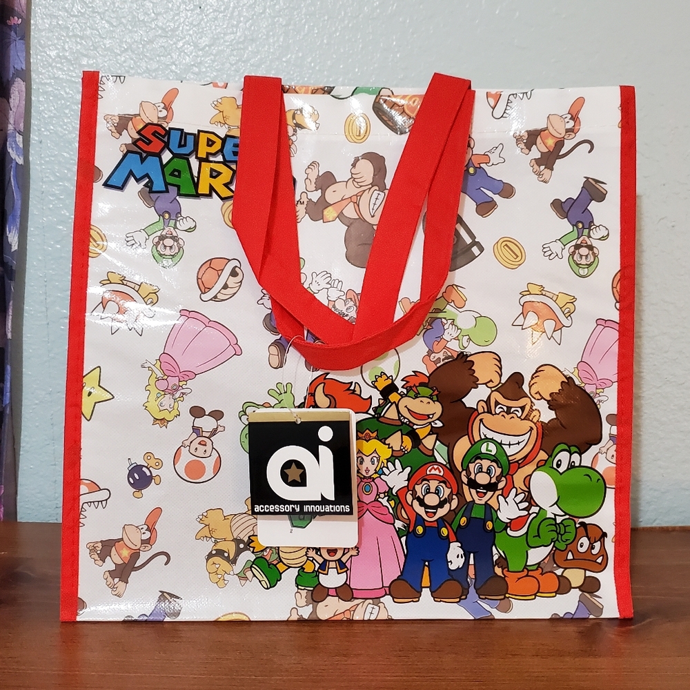 2013, Nintendo Super Mario Eco Tote Bag with Characters Print. NWT